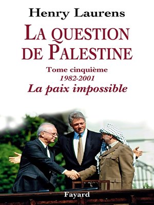 cover image of La question de Palestine, tome 5